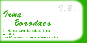 irma borodacs business card